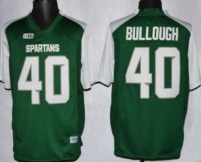 Michigan State Spartans #40 Max Bullough 2013 Green With White Big 10 Patch Jerseys